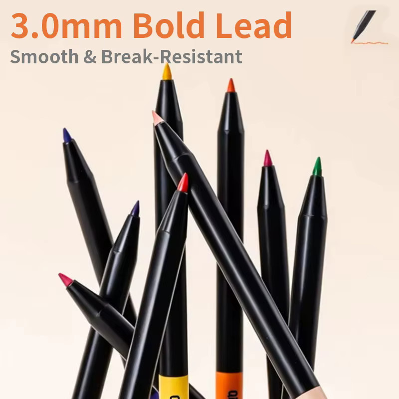 Klick-Buntstifte-Set mit 12 oder 96 Farben, ölbasiert mit weichem Kern, 3,0 mm Stiftdurchmesser, Multicolor für Zeichnen, Skizzieren und Malen - Bild 3
