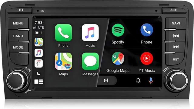 Junsun Autoradio für Audi S3 8p 2006-2012 mit Bluetooth in Schwarz - Bild 1