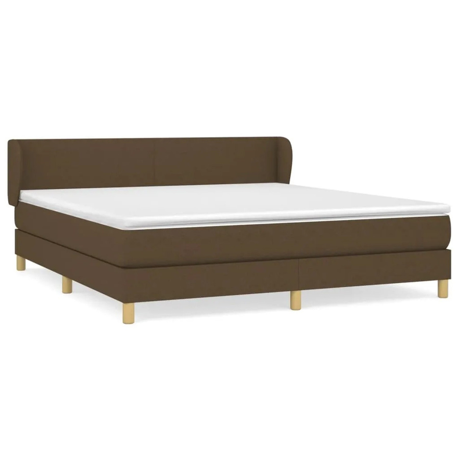 vidaXL Boxspringbett Hybrid mit Matratze und Kopfteil, Dunkelbraun, B/T/H: 160 x 200 cm - Bild 2