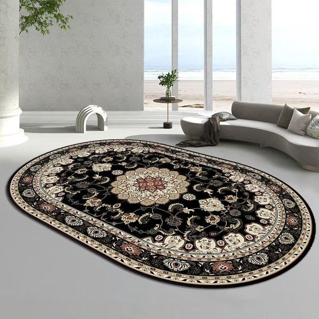 Ovaler Teppich WTEMPO in Schwarz, Orientalisches Design, Polyester, B/T: 160 x 230 cm - Bild 1