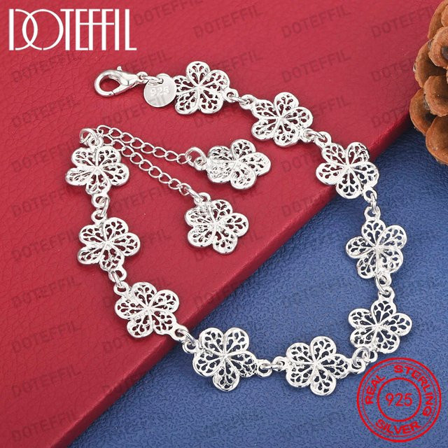 DOTEFFIL Armband 925 Silber, Blumen, Damen - Bild 1