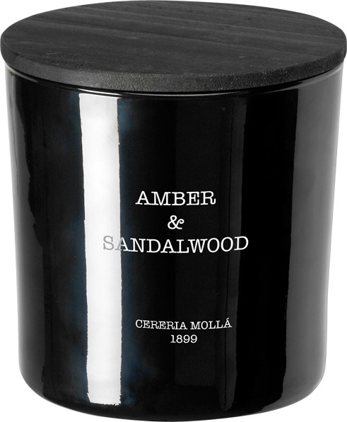 Cereria Molla Duftkerze Amber & Sandelwood in Schwarz mit 3 Dochten - Bild 1