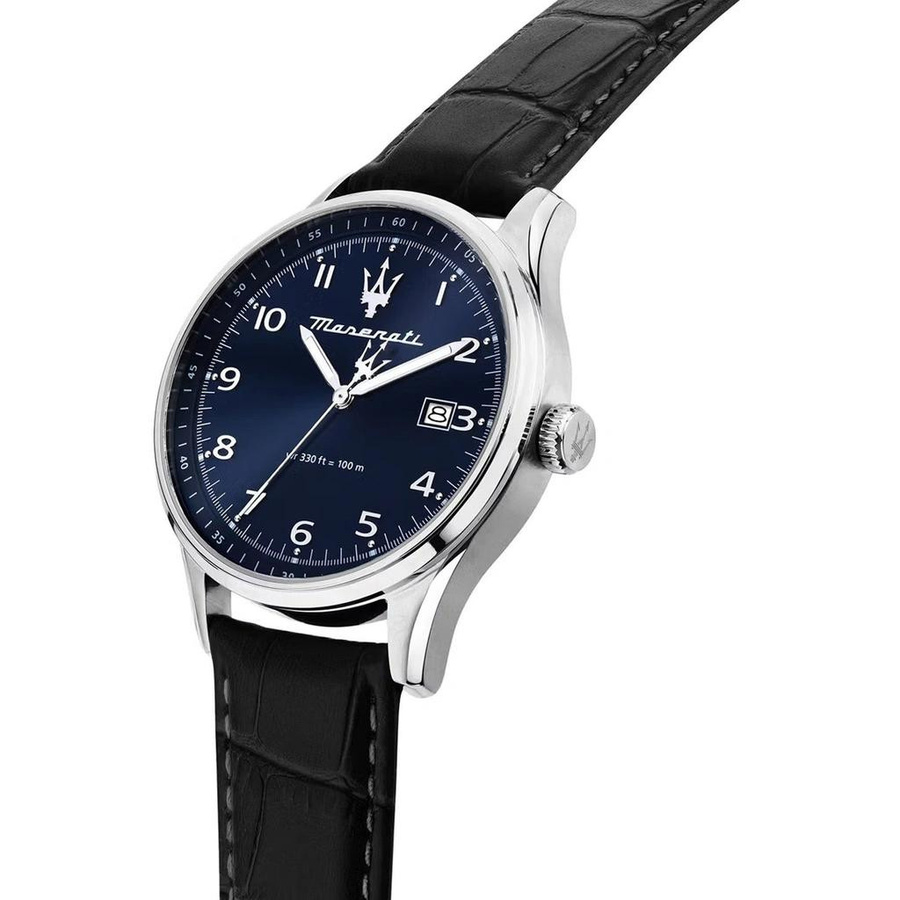 Maserati Herrenuhr Sorpasso, Quarz, Edelstahl, Leder, 42 mm, 10 ATM - Bild 3