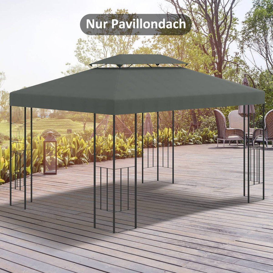 Outsunny Ersatzdach für Pavillon aus Polyester in Grau - Bild 2