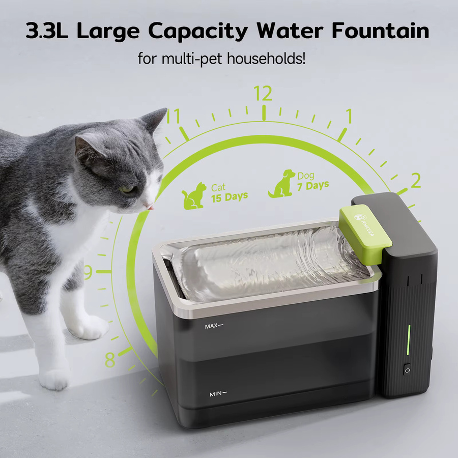 Amicura A3 Lite Katzentrinkbrunnen aus Edelstahl mit Ultrafiltrationstechnologie, Farbe: Weiß, Volumen: 3,3 l - Bild 2
