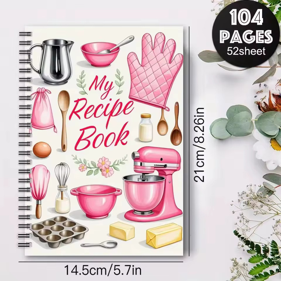 Persönliches Rezeptbuch zum Ausfüllen für Erwachsene, buntes Notizbuch für deine eigenen Rezepte, Rot/Mehrfarbig - Bild 2