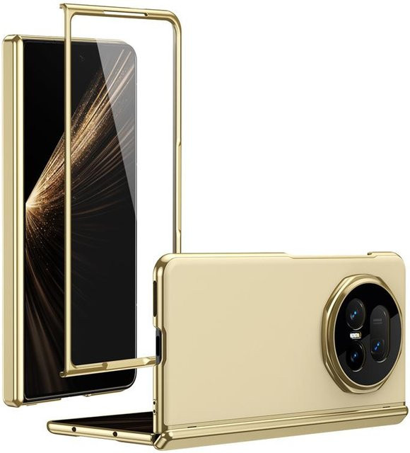 Matte Schutzhülle für Honor Magic V3 mit integriertem Displayschutz und Scharnierschutz in Gold - Bild 1