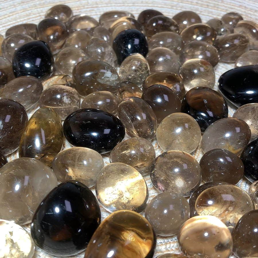 CrystalHola Rauchquarz Trommelsteine in Braun, ovale Edelsteine für DIY Schmuckherstellung - Bild 5
