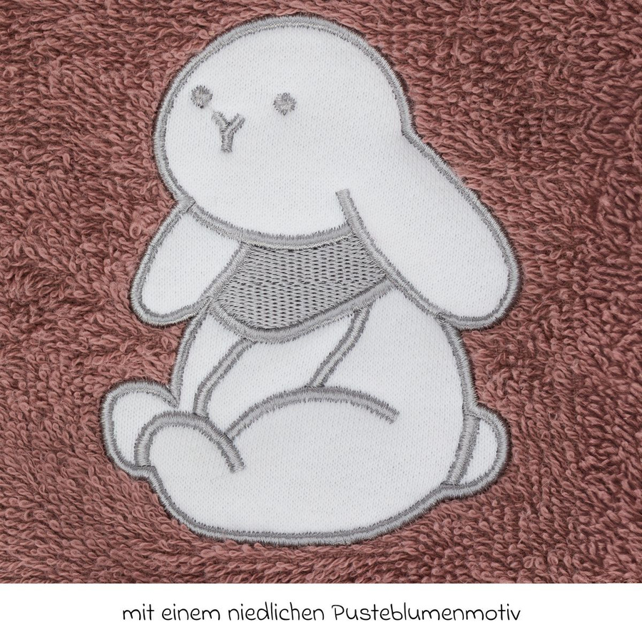 Fillikid Kapuzenbadetuch für Babys aus Baumwolle in Rosa, B/T: 75 x 75 cm - Bild 3