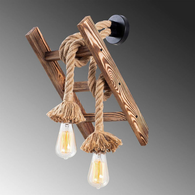 Opviq Wandleuchte Erebos aus Naturholz, Hainbuche, E27, B/H/T: 26 x 45 x 26 cm - Bild 4