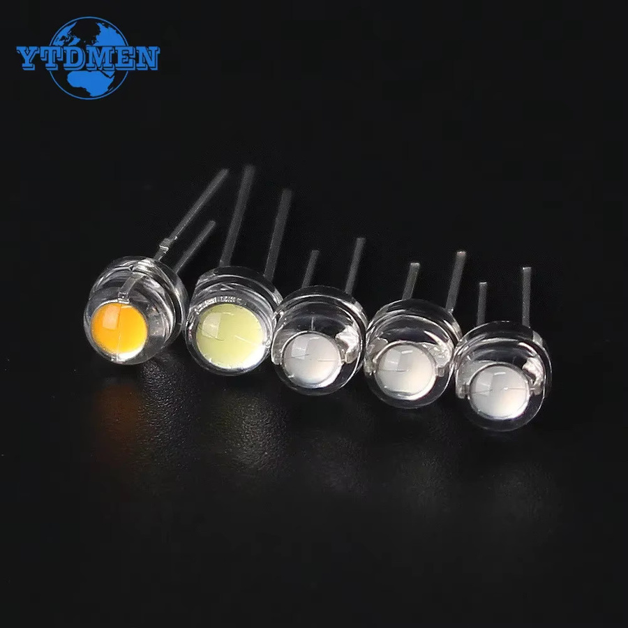 YTDMEN 100 Stück Superhelle F5 Strohhut LED-Dioden 5 mm in Weiß und Multicolour für DIY-Elektronik - Bild 1