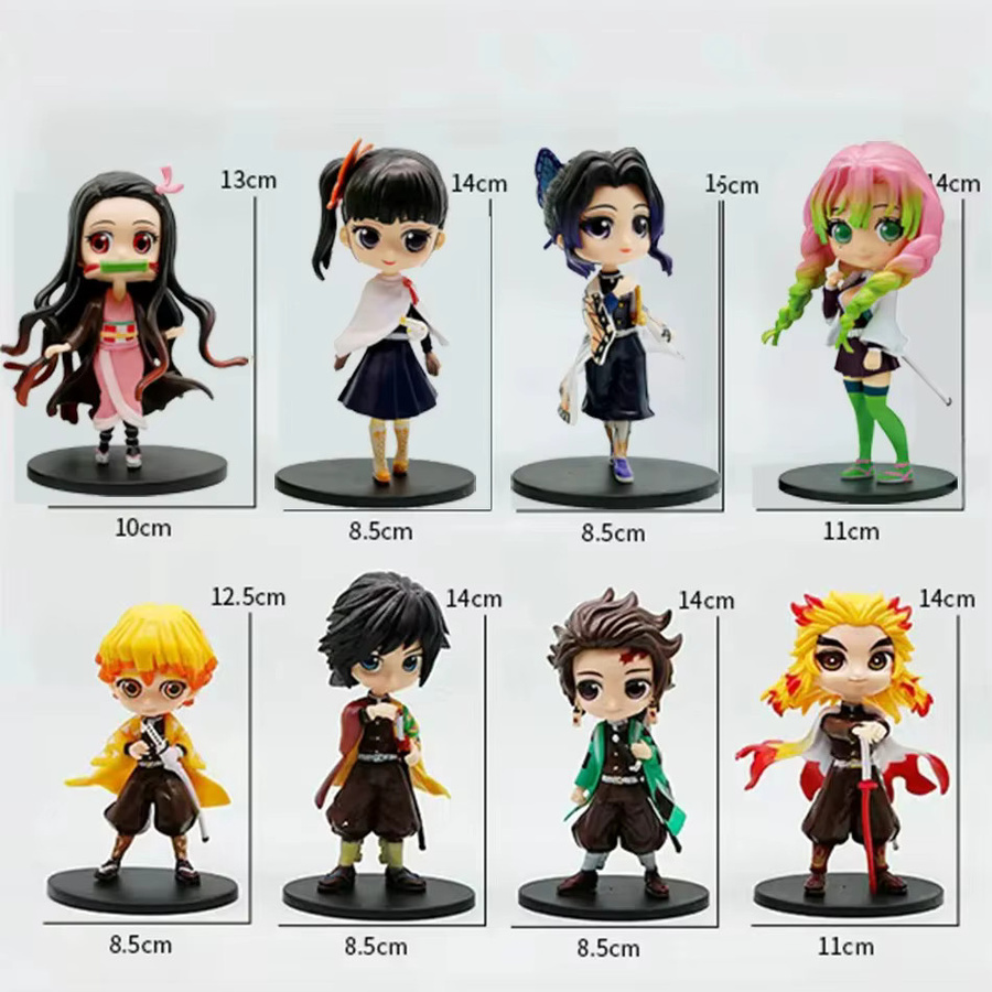 Bandai Demon Slayer Anime Slayer Charakter Chibi Figuren, 8-teiliges Set, PVC-Actionfiguren - Bild 2