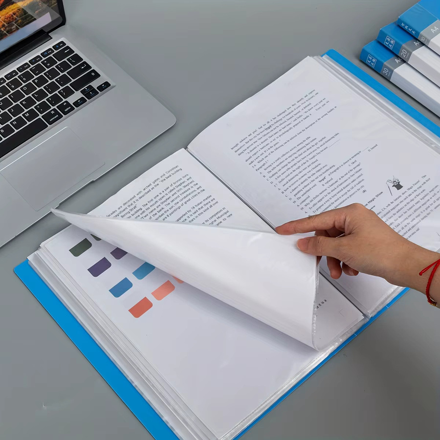 A4 Aktentasche Datenbuch in Blau mit 40 bis 100 Seiten für Büro und Schule - Bild 2
