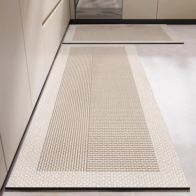 Rutschfester und ölbeständiger Küchenbodenteppich aus Diatomeenerde und PVC in Grau, B/B: 60 x 40 cm - Bild 1