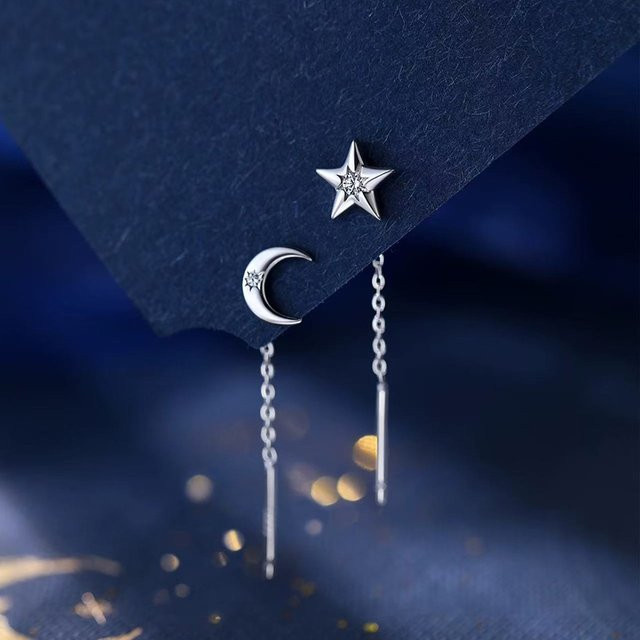 SoHot Ohrstecker, Silber, Stern-Mond, Zirkonia, Damen - Bild 1