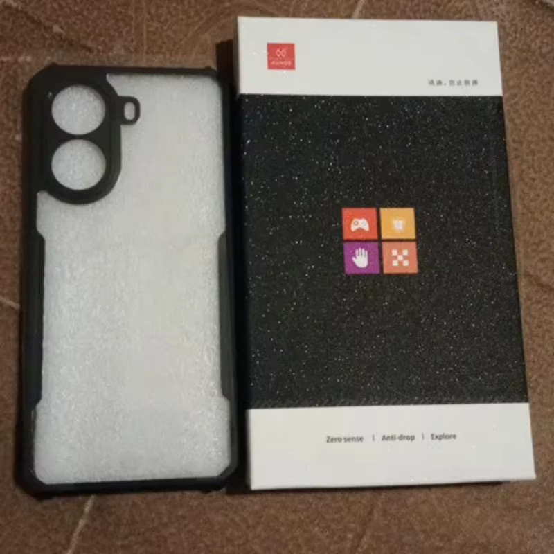 Xundd Schutzhülle für POCO X7 Pro, transparente stoßfeste PC-Schutzhülle mit Kameraschutz und TPU-Rahmen, Schwarz - Bild 3