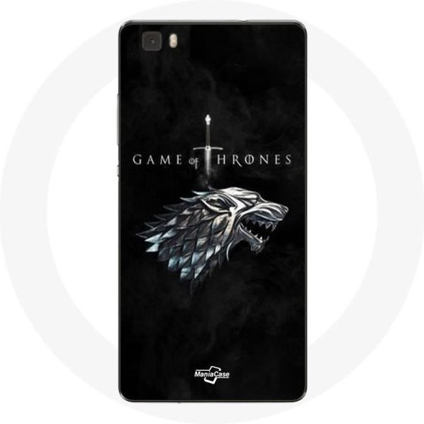 Huawei P8 Lite Handyhülle Game of Thrones House Stark Logo Schwarz - Bild 1