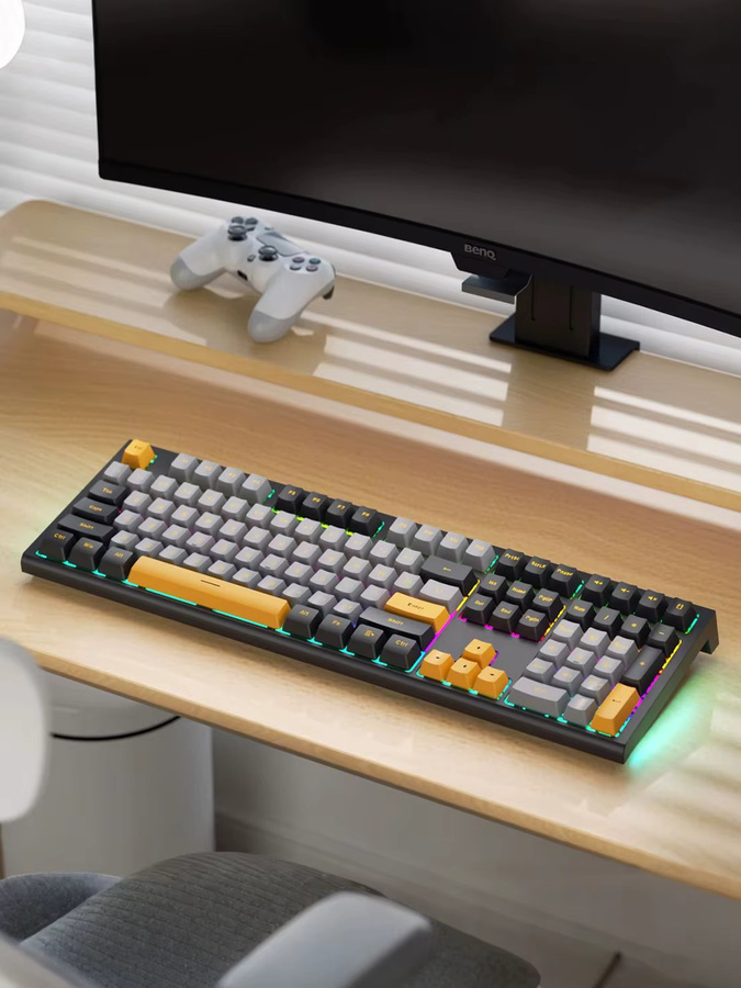 RESAUDGINE Mechanische Gaming-Tastatur mit 108 Tasten und LED-Hintergrundbeleuchtung in Grün für PC und Mac - Bild 5