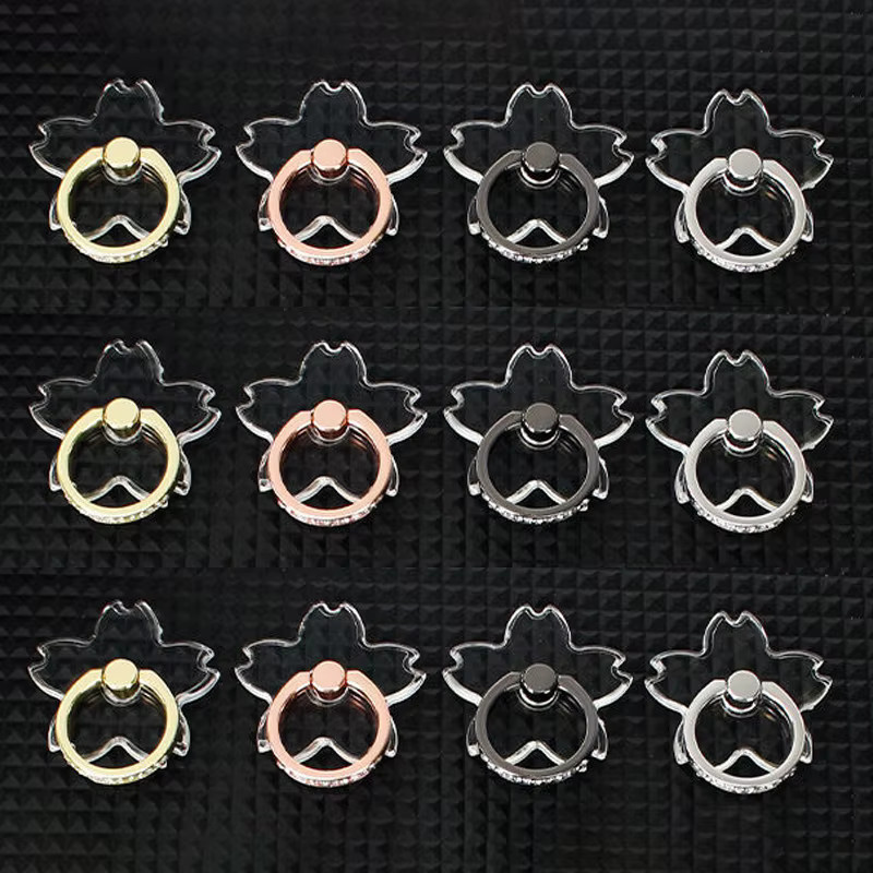WSSHE Transparenter Schmetterlings-Handyhalter in Pink mit faltbarem Fingerring und Ständer für iPhone und Xiaomi - Bild 3