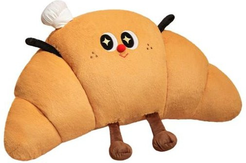 Yousheng Plüsch-Kissen in Croissantform mit Beinen, orange, Breite: 80 cm - Bild 1