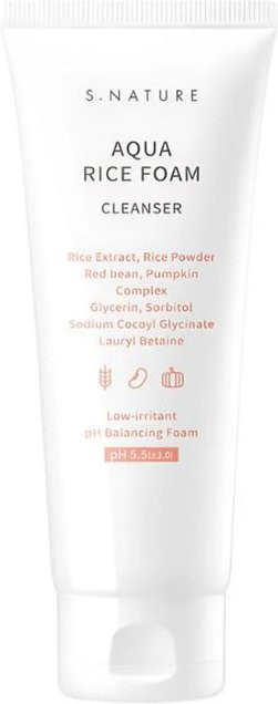 S.NATURE Aqua Reis Schaumreiniger, 160 ml, mit Reisextrakt, Empfindliche Haut - Bild 1