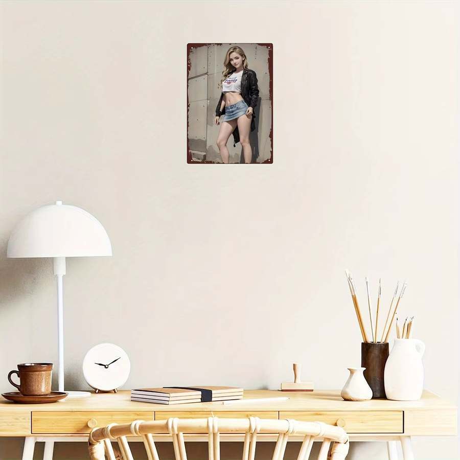 FemMetal Vintage Blechschild Wandkunst Abstract Multicolour B: 20,3 cm, H: 30,5 cm - Bild 2