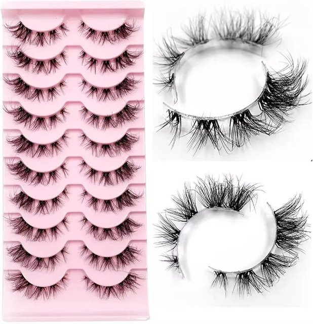 AMSDCN Einzelne Wimpern, 3D-Wimpern mit klarem Band, Unisex - Bild 1