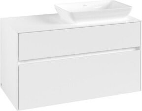 V&B Waschtischunterschrank Collaro mit Waschbecken rechts, Farbe: Weiß matt, B/T/H: 100 x 54,8 x 50 cm - Bild 1