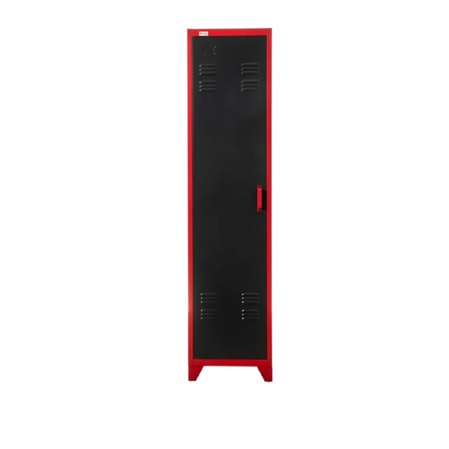 Jet-Line Spind Petrow Metallschrank im Industrie Design Anthrazit-Rot, B/T/H: 43 x 50 x 180 cm, abschließbar mit Regalböden - Bild 2