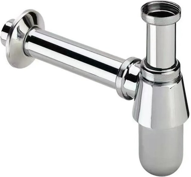 Fulai Siphon Abfluss-Set aus Zinklegierung für Spülbecken ohne Überlauf in Silber - Bild 1