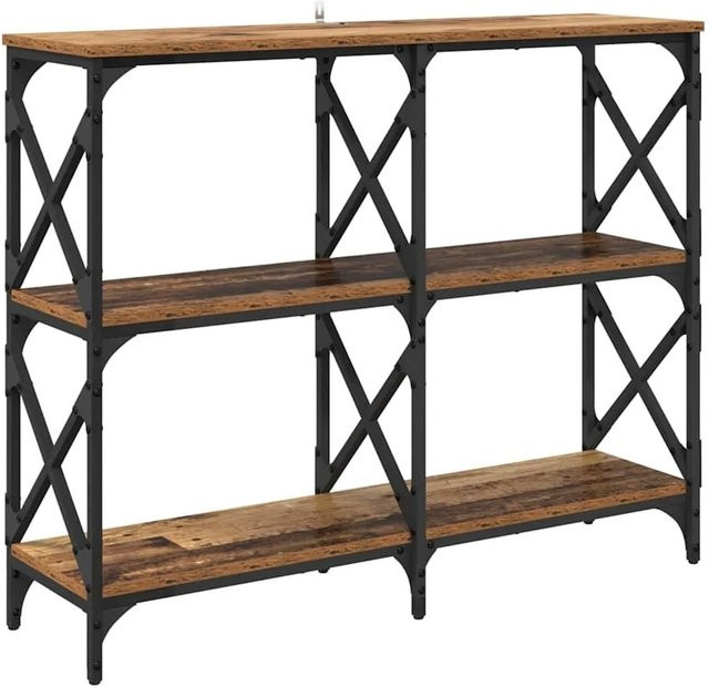 vidaXL Konsolentisch aus Holzwerkstoff in Braun im rustikalen Design, B/T/H: 100 x 28 x 80,5 cm - Bild 1