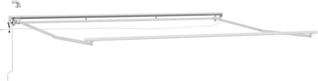 vidaXL Elektrischer Markisenrahmen mit LED-Beleuchtung aus Aluminium in Weiß, B: 400 cm, H: 300 cm - Bild 1