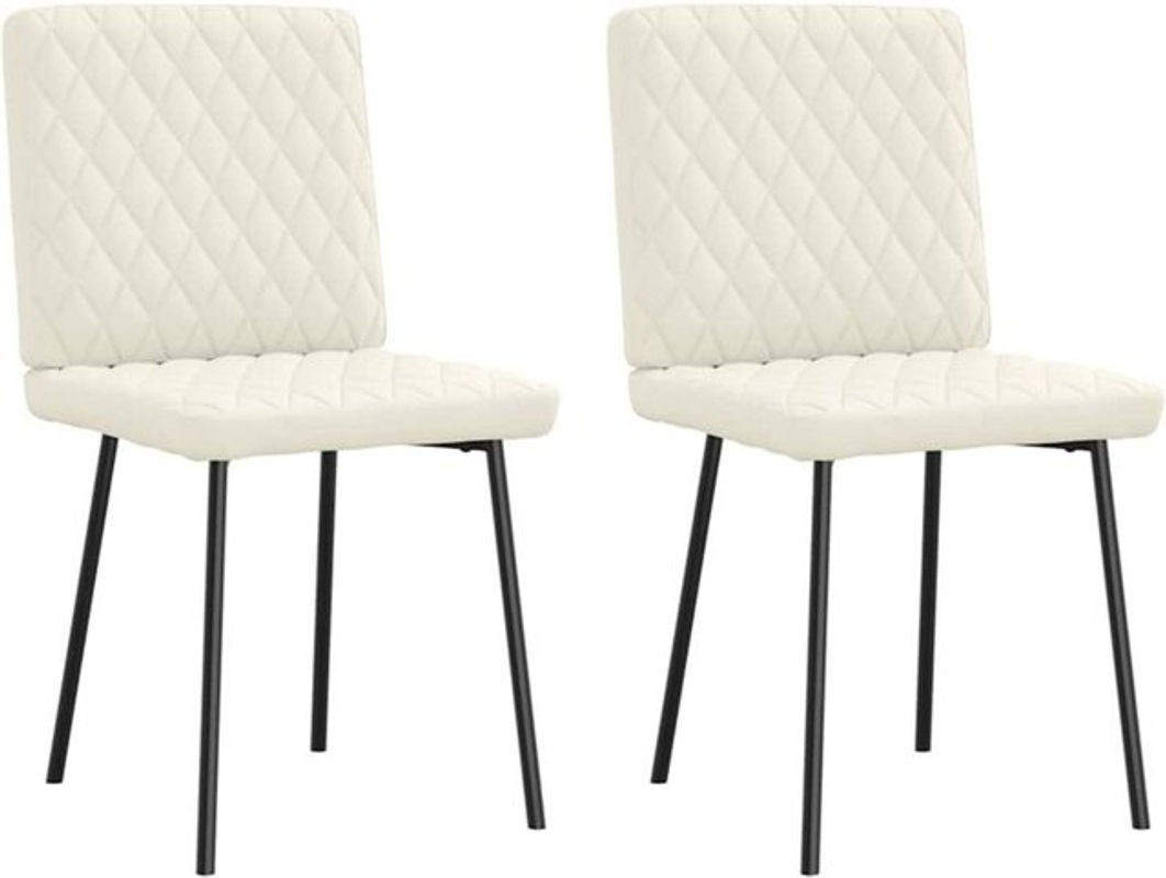 2er Set Esszimmerstühle von Vidaxl in Beige aus Samt und Metall im modernen Design - Bild 1