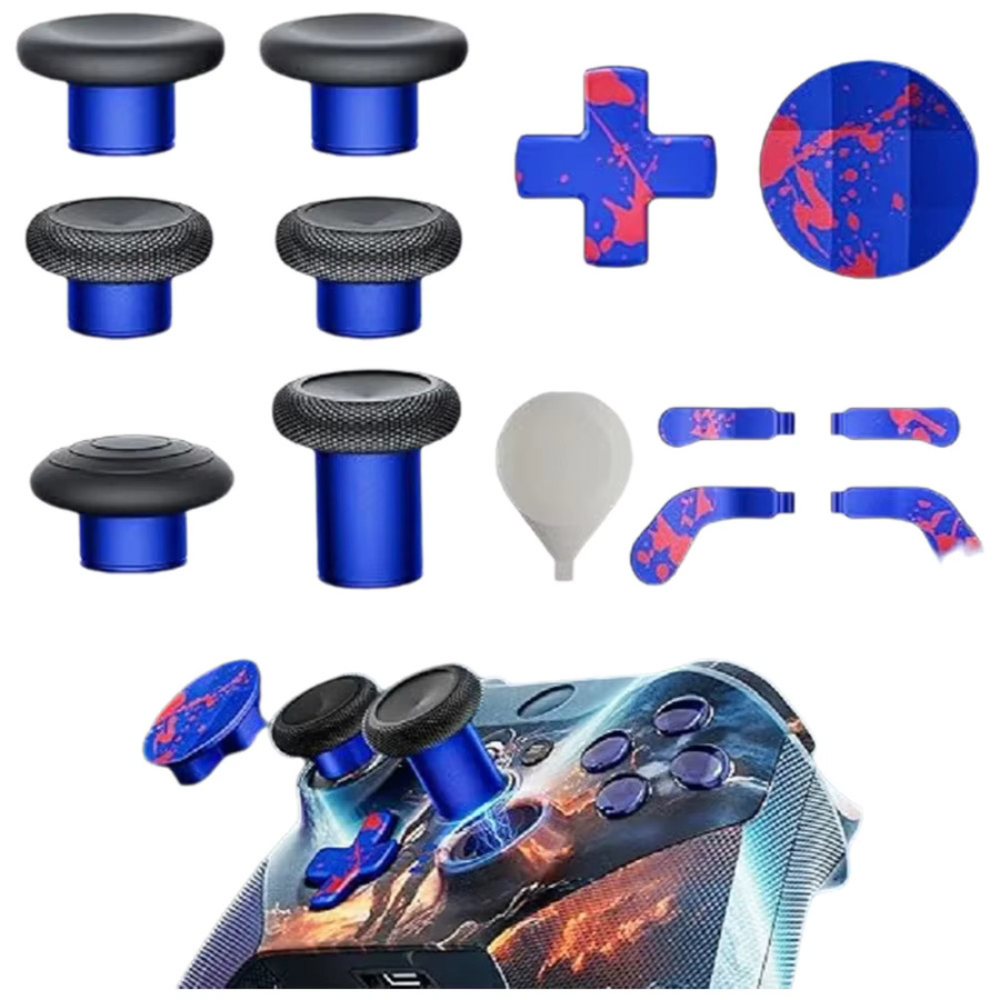 CHARM FOCUS 14-in-1 Kit für Xbox Elite Series 2 Controller mit 6 Metall-Daumensticks in Blau - Bild 4