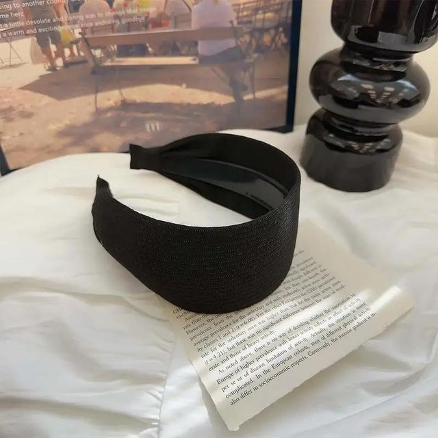 Retro-Stirnband mit hoher Krone und breiter Krempe, schwarz, Damen - Bild 1