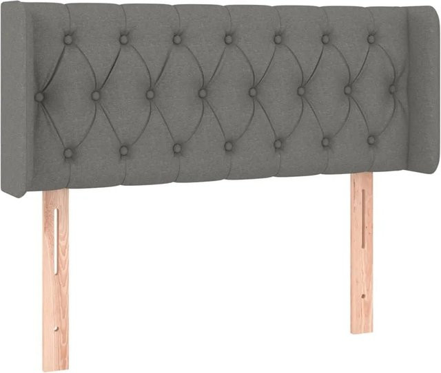 vidaXL Kopfteil mit Ohren in Dunkelgrau, gepolstertes Stoff-Kopfteil, B/T/H: 103 x 16 x 78/88 cm - Bild 1