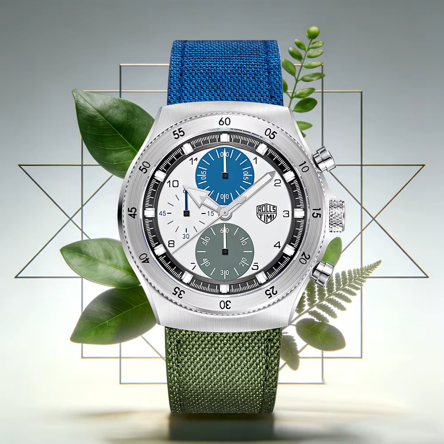 PAGANI DESIGN Chronograph, Quarz, Saphirglas, Grün, Bicolor, Nylon, Herren - Bild 3