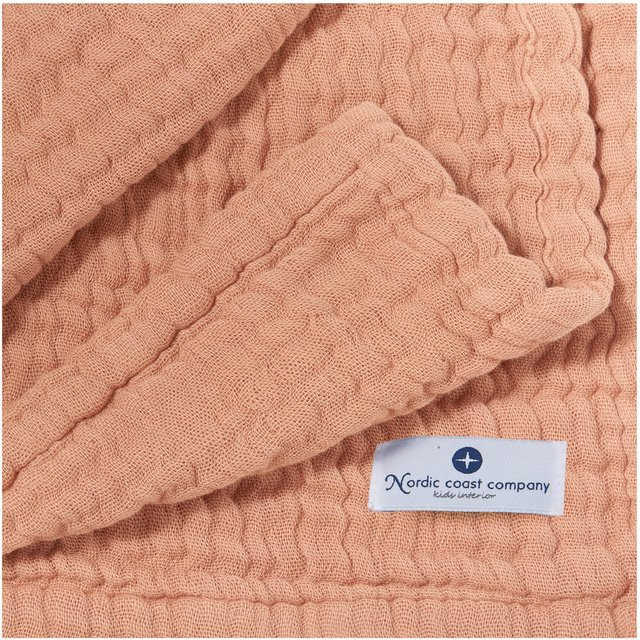 Babydecke Musselin aus Baumwolle von Nordic Coast Company in Beige, B/T: 75 x 75 cm - Bild 1