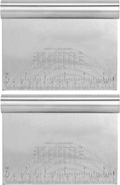 Neoglint 2er-Set Teigschaber und Teigschneider aus Edelstahl in Grau und Silber - Bild 1
