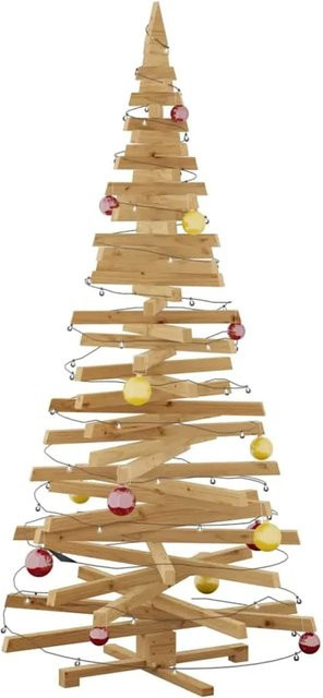 vidaXL Weihnachtsbaum aus Massivholz Kiefer in Braun, Höhe: 210 cm - Bild 1