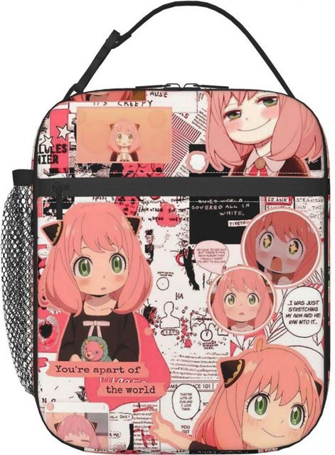 Fancy Style Studio Spy X Family Thermische Lunchbox für Damen, Isolierte Kühltasche in Schwarz und Multicolour - Bild 1