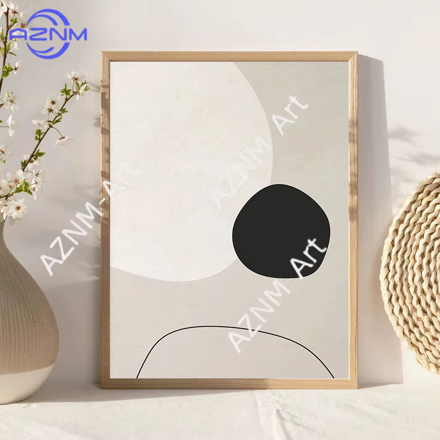 Potdemiel Abstrakte Wandposter im minimalistischen Design mit geometrischen Motiven, Schwarz-Weiß, Rechteckig - Bild 2