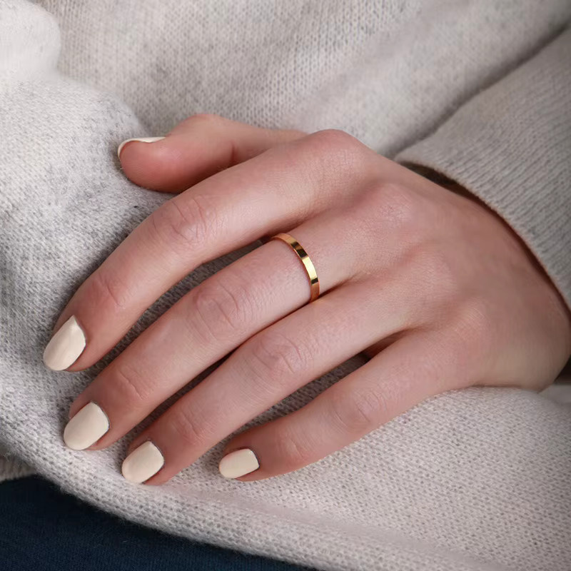 SobreJoyas Ring 14K Gold gefüllt, flach, Damen - Bild 4