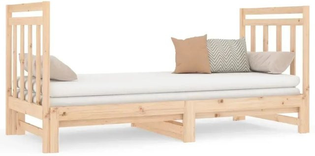 vidaXL Tagesbett aus Massivholz Kiefer ausziehbar B/T/H: 180 x 90 x 190 cm in Rustic Brown - Bild 1