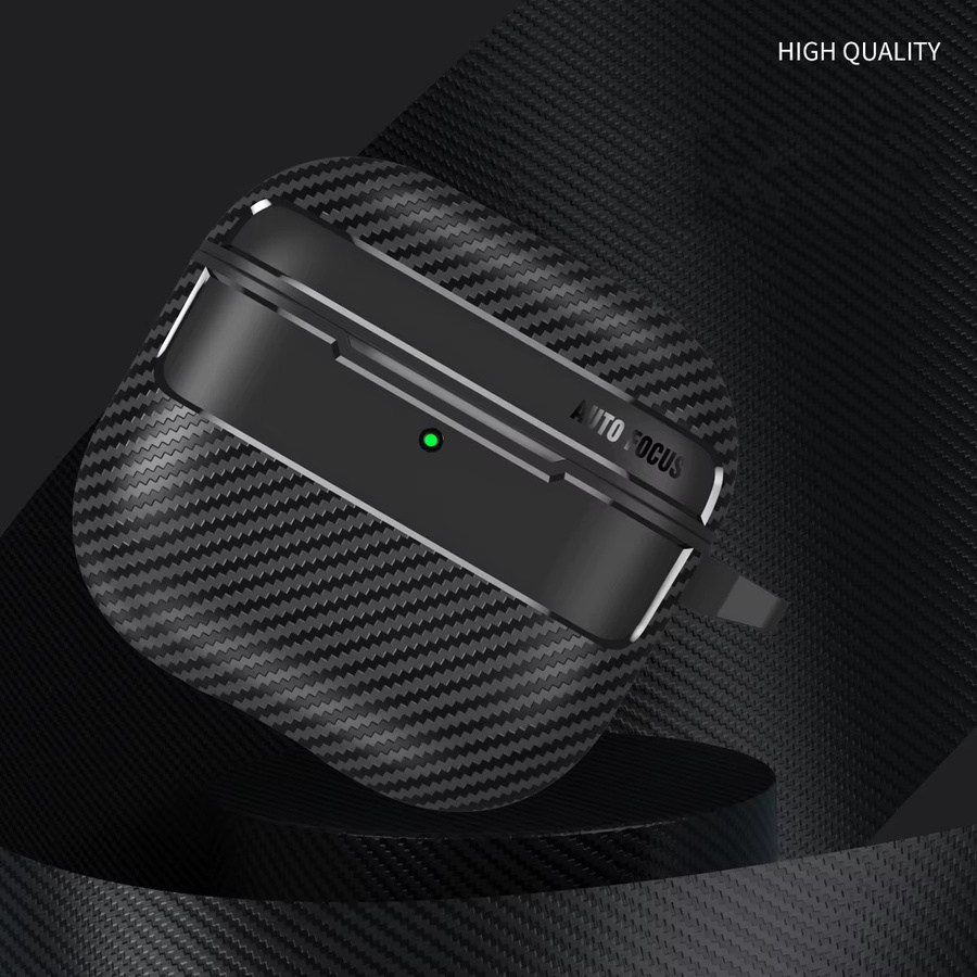 Schutzhülle im Carbon-Fiber-Leder-Design für Samsung Galaxy Buds3 und Buds3 Pro in Schwarz oder Grau - Bild 2