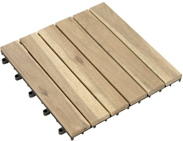 Pocoline Terrassenfliese Natur in Braun mit Holzoptik, B/L: 30 x 30 cm - Bild 1