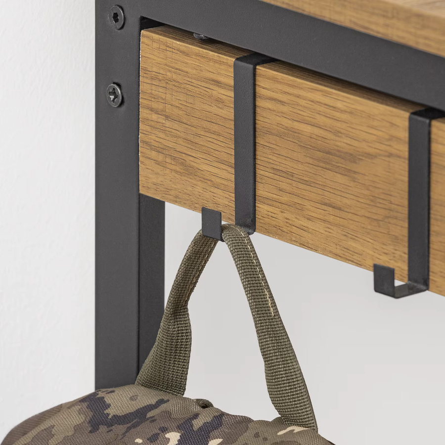 SoBuy Schreibtisch FWT43 in Natur mit einer Schublade und 2 Haken, B/T/H: 60 x 77 x 40 cm - Bild 4