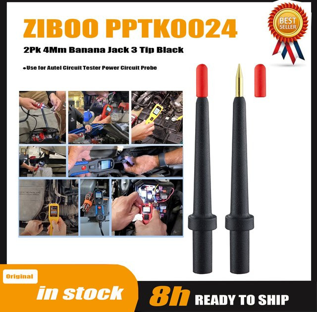 ZIBOO 2 Stück 4 mm Bananenbuchsen mit 3 Spitzen in Schwarz für Autel Circuit Tester Power Circuit Probe - Bild 1