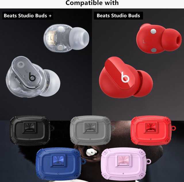 Schutzhülle für Beats Studio Buds+ in Pink mit Drucktastenschalter - Bild 1