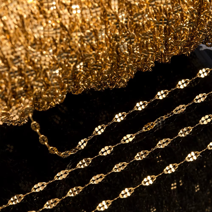 MINGXUAN Kette, Edelstahl, Gold, Unisex, 2 Meter - Bild 2